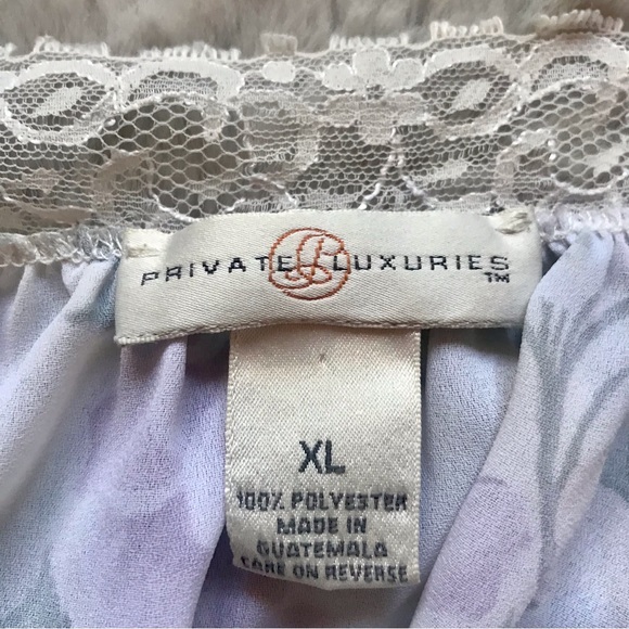 Vintage Private Luxuries slip nighgown floral print with lace and now front XL - Picture 4 of 7